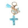 Tassel Butterfly Stone Cross Keychain