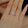 Oval Big Diamond Design French Elegant Elegant Round Ring