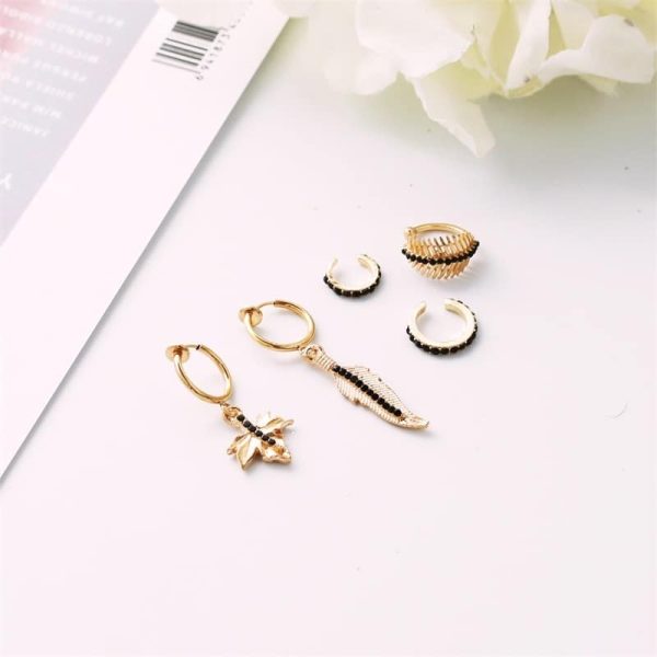 Jewelry Fashion 5-piece Set Of Earrings Trendy Leaves