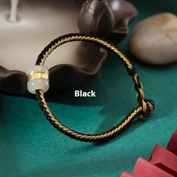 Hetian Jade 999 Gold Bracelet Hand-woven