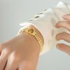 Trendy Fashion Hip Hop Style Titanium Steel Gold Plated Personalized Bracelet