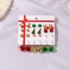 Christmas Drip Oil Bells Christmas Tree Earrings Set