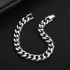Thick Type Simplicity Stainless Steel Polished Buckle Bracelet
