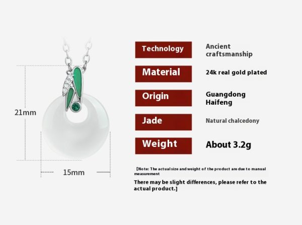 Natural White Chalcedony Ins Style Bamboo Presages Safety Light Luxury Advanced Clavicle Chain Female
