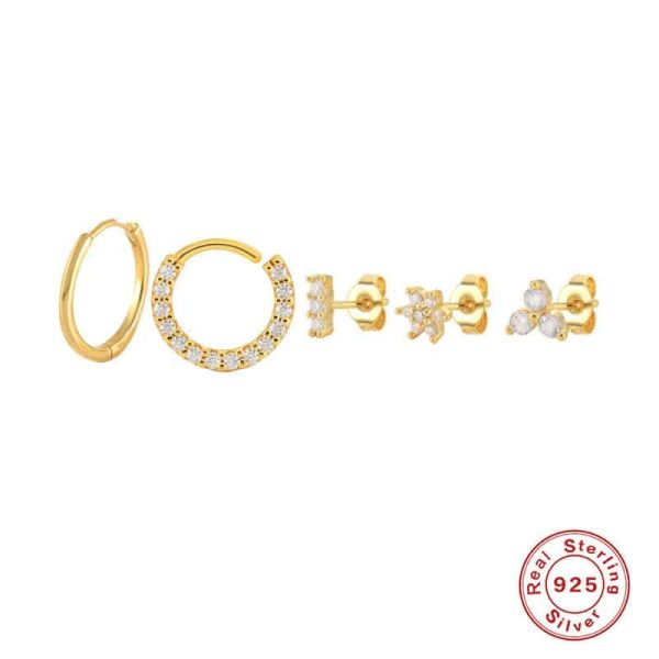 Sterling Silver Earrings Five Piece Combination Set