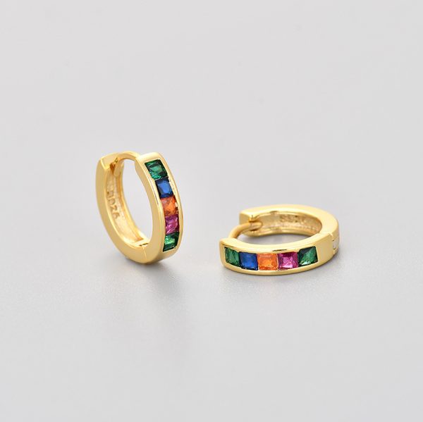 European And American Simple Circle Zircon Earrings