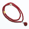 Cinnabar Wholesale Purple Gold Sand Buddha Beads Rosary Hand-woven Bracelet