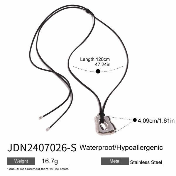 European And American Irregular Liquid Glossy Hollow Pendant Necklace