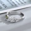 French Exquisite Shining Green Zircon Ring For Women