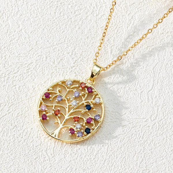 4dd791d0-4873-49d3-8eac-c31f70ddbbe5.jpg Popular Round Hollow Tree Of Life Pendant Necklace