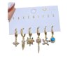 Light Luxury Color Heart-shaped Zircon XINGX Ear Clip 6-piece Set