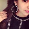 Fashion Retro Temperament Wild Diamond Diamond Big Circle Earrings