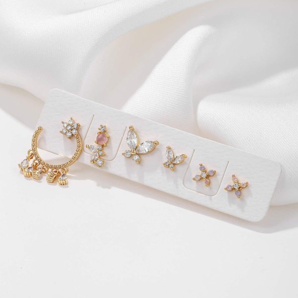 Mini Set Earrings Simple Women's Small New Butterfly