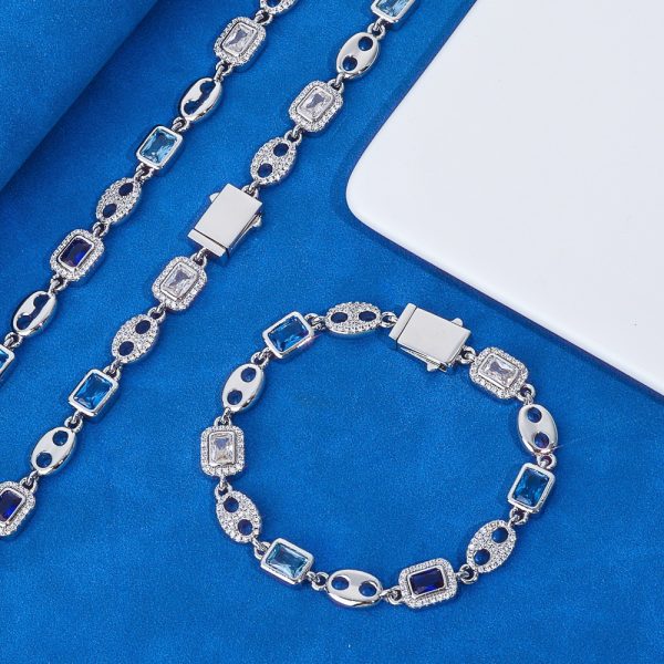 10mm Spring Fastener Colored Gem Pig Nose Bracelet