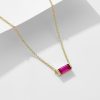 925 Sterling Silver Twelve Birthstone Square Clavicle Chain Women's Simple