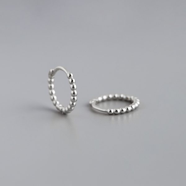 More Sizes Circle Polka Dot S925 Sterling Silver Ear Clip