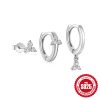4ef47e05-d53c-4edf-aeef-5f4f6fd2d804.jpg S925 Sterling Silver Fashion Simple Mini Geometric Glossy Round Eight-pointed Stars Single Row Zircon Set Earrings