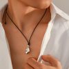 4efcd460-13b9-4d6c-81e9-7c41df2d6f5d.jpg Men's Simplicity Leather Wax Line Irregular Pendant Necklace