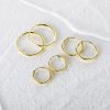 S925 Sterling Silver Classic Glossy Big Circle Ear Clip Minimalist Exaggerated Earrings