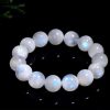 Natural Blue Moonlight Round Bead Bracelet In White