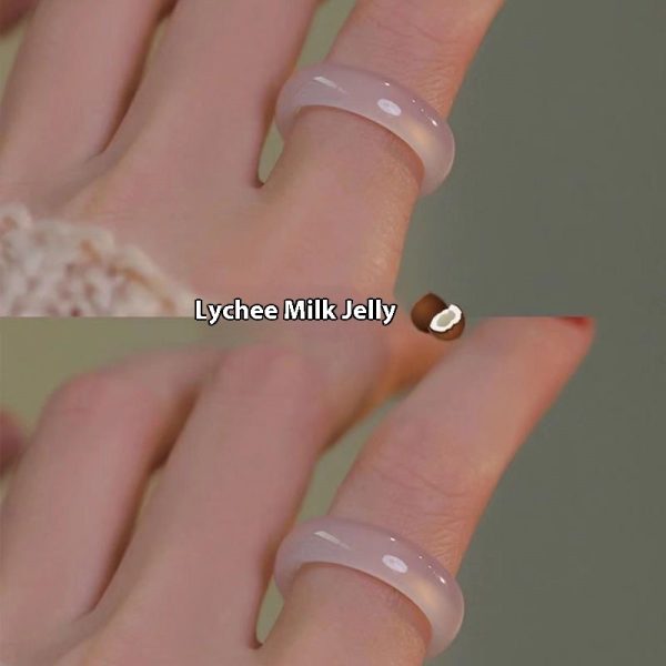White Tea Qinghuan Colored Glaze Ring