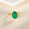 Ancient Law Gold Ring Gilding Gold Ring Red Agate