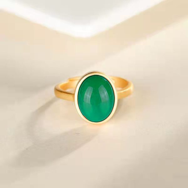Ancient Law Gold Ring Gilding Gold Ring Red Agate