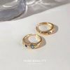 Micro Inlaid Zircon Plated 18K Real Gold Color Open Adjustable Fashion Ring