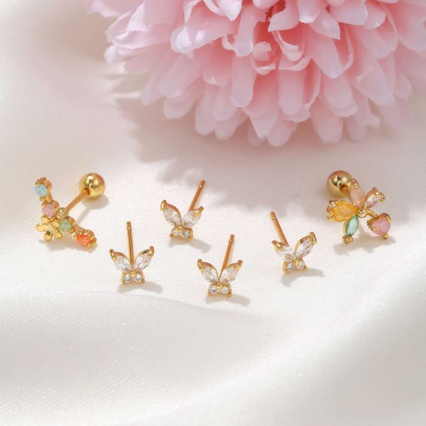 Korean Style Geometric Stud Ear Stud Set
