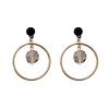 Geometric Circle Crystal Pendant Earrings Personality Earrings Women