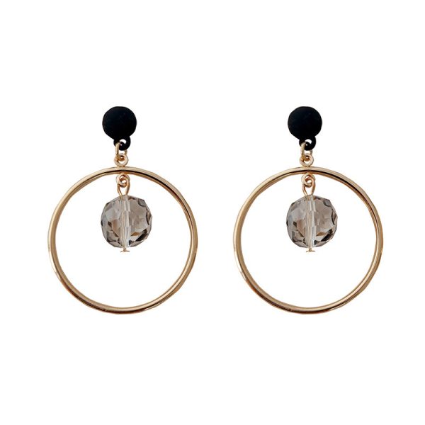 Geometric Circle Crystal Pendant Earrings Personality Earrings Women