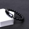 Black Agate Diamond-shaped Cut Bracelet For Women