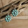 Vintage Inlaid Turquoise Drop Earringsalloy