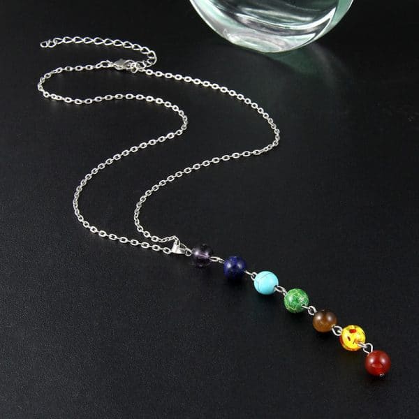 Natural stone colorful beads pendant