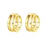 Golden Geometric Cold Wind Small Circle Ring