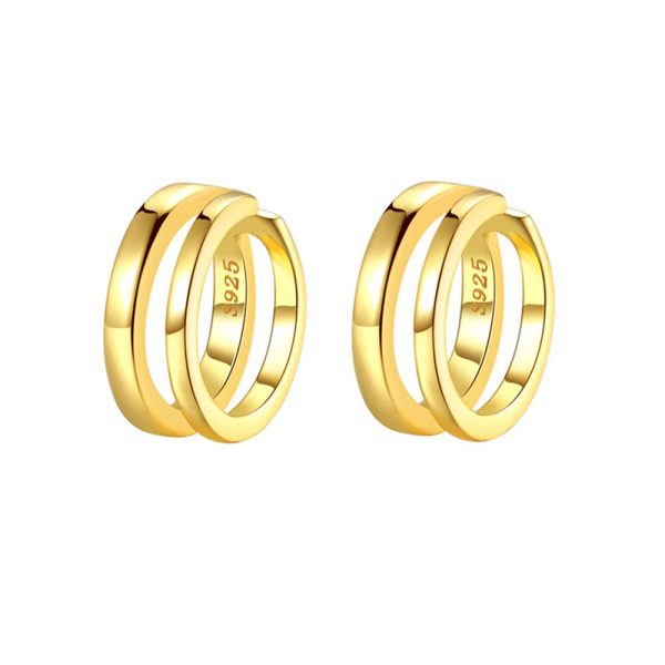 Golden Geometric Cold Wind Small Circle Ring