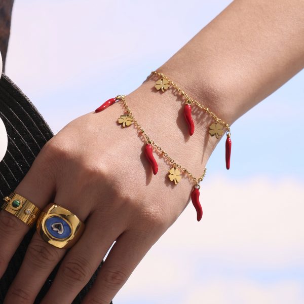 Colored Glaze Pepper Accessories Necklace Bracelet