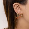 Retro Fashion Red Cherry Rhinestone Rice Bead Set Earrings