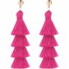 Set Rose Red Geometric All-match Earrings For Women