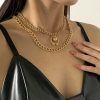 European And American Cross-border Jewelry Geometric Drop Ball U-shaped Set Clavicle Necklace