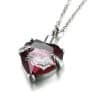 Heart-shaped February stone birth stone casket funeral seal fashion necklace pendant