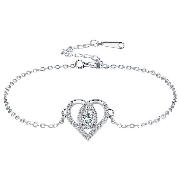 Valentine's Day Heart-shaped Adjustable Bracelet Water Drop