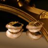 Drip Glazed French Circle Earrings Women