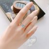 Moissanite Ring Female S925 Sterling Silver Ring Four-claw Micro-inlaid