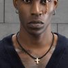 Men's Hip-hop Retro Black Agate Lock Pearl Necklace