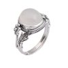 White Chalcedony Vintage Ring Versatile Personality