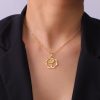 Stainless Steel Gold Snow Hualien Universe Flower-de-Luce December Flower Pendant Necklace