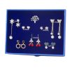 One Week Set S925 Silver Needle Snowflake Love Stud Earrings