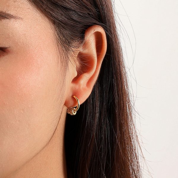 Sterling Silver Circle Ear Buckle Female Temperament Detachable