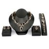 Flower Shaped Necklace And Earrings Jewelry Four Piece Set
